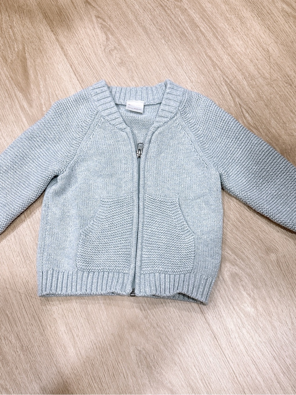 Hanna Andersson Light grey Zip-Up Knit Cardigan
